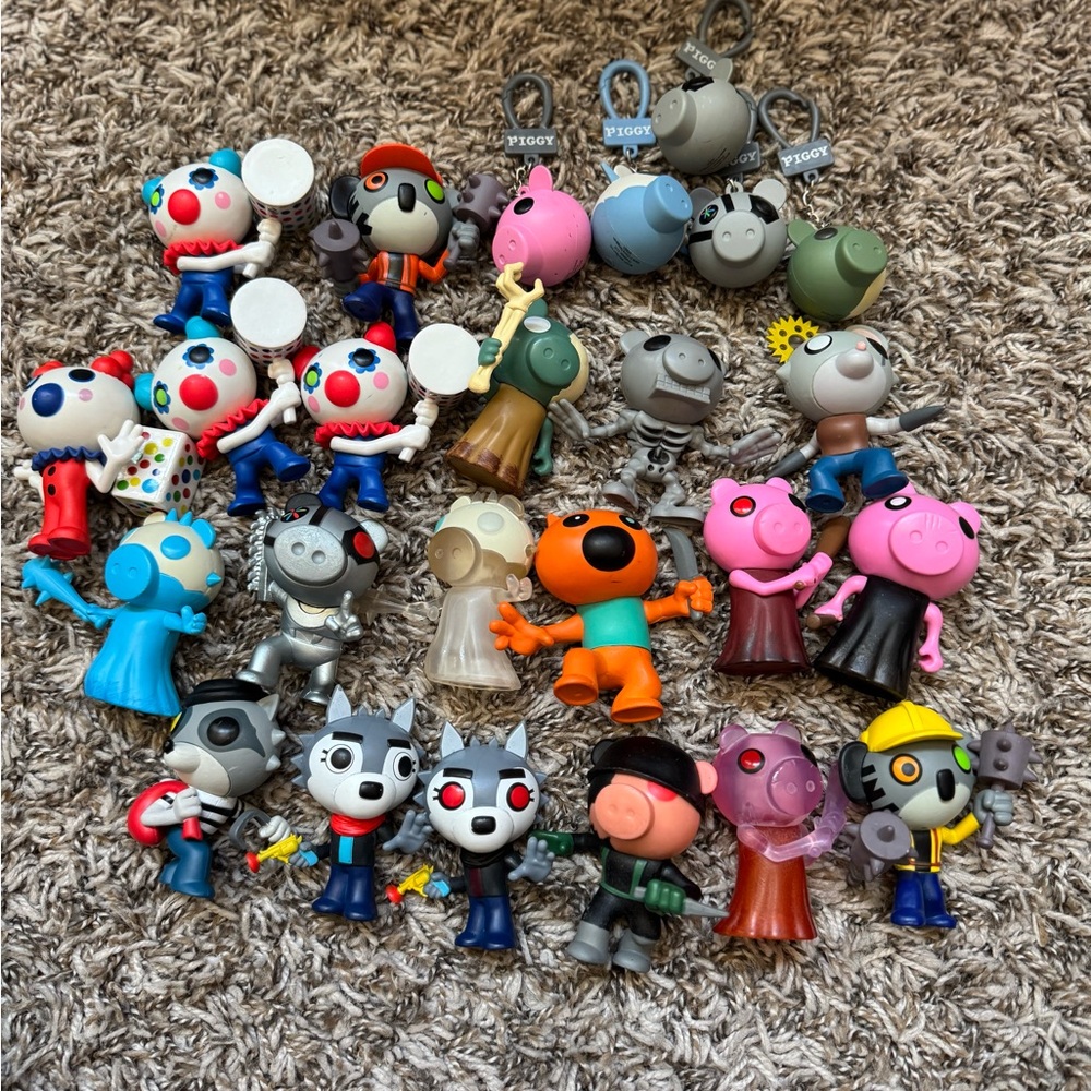 Vibrant Red and Blue Action Figures Collection